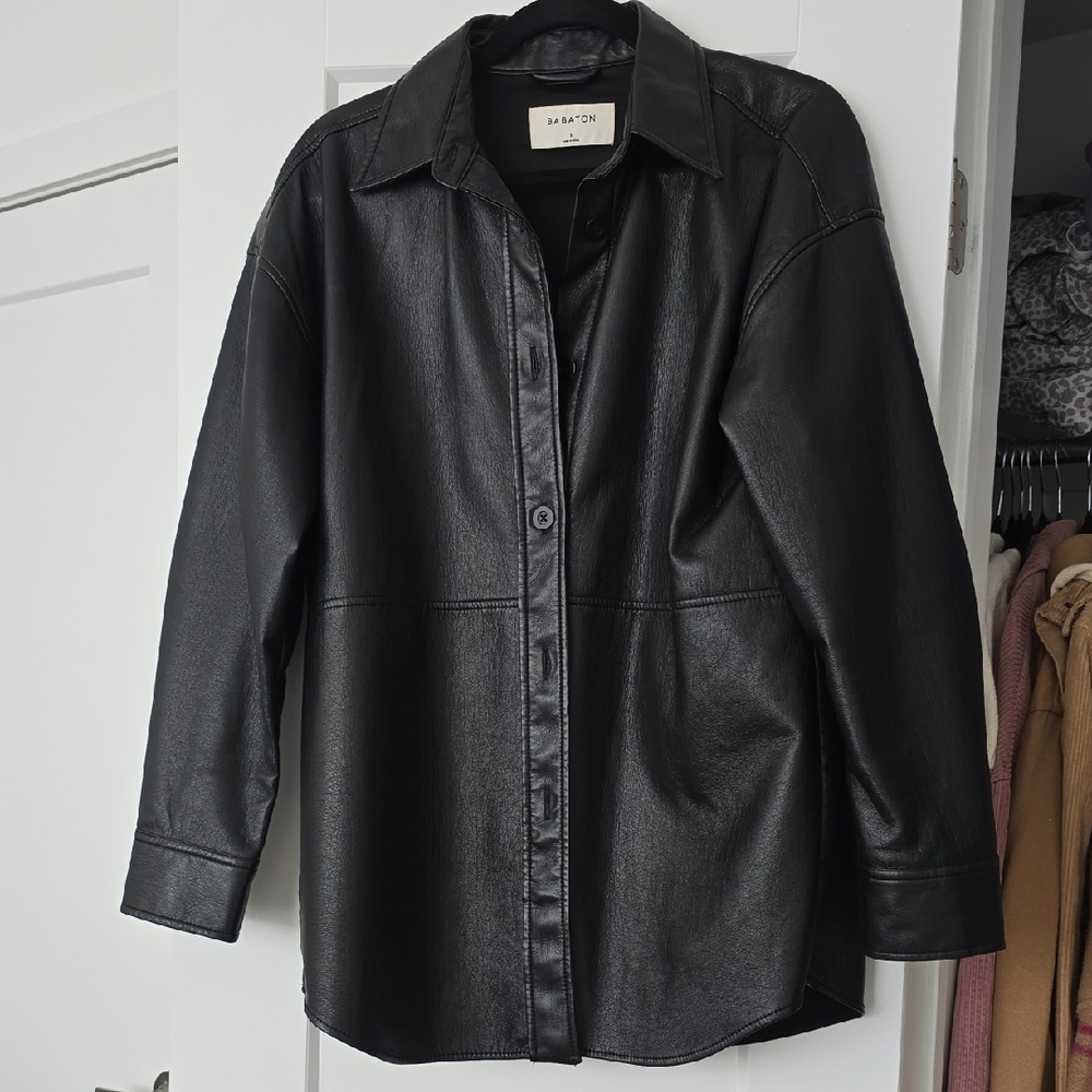 Babaton Aritzia Black Faux Leather Ganna